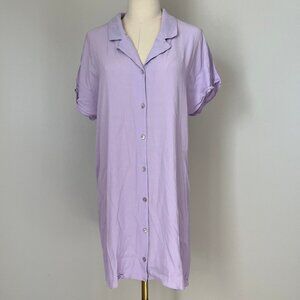 Wilfred Free Lavender Button Down Camp Collar Dress